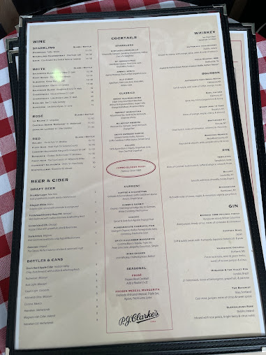 Menu P.j. Clarke's On The Hudson - 9