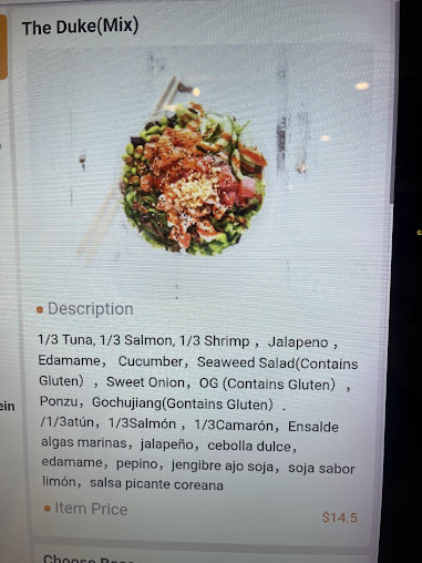 Menu Poke Bros Woodfield Village Green - 1