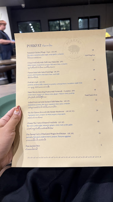 Menu Porkfat Thai Restaurant Sydney - 0