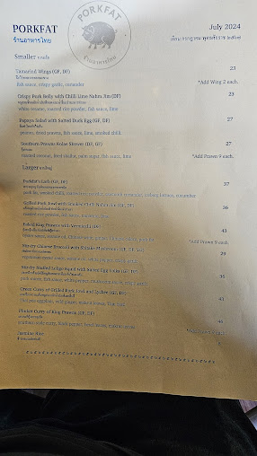 Menu Porkfat Thai Restaurant Sydney - 4