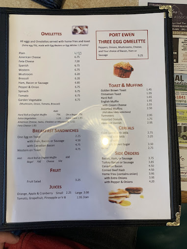 Menu Port Ewen Diner - 5