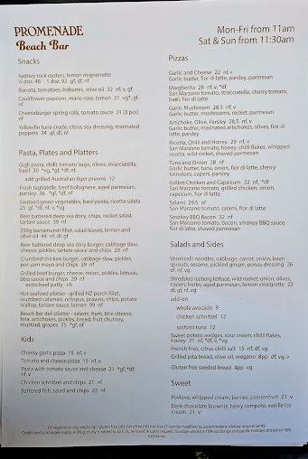 Menu Promenade Beach Bar - 0