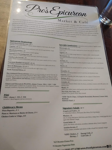 Menu Pro's Epicurean Ristorante - 4