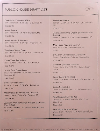 Menu Publick House 23 - 2
