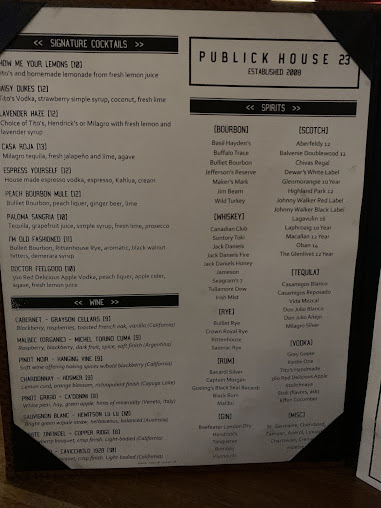 Menu Publick House 23 - 7
