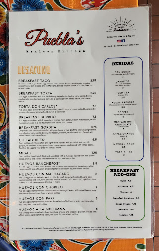 Menu Puebla's Mexican Kitchen - 5