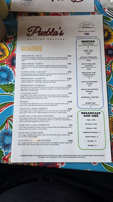 Menu Puebla's Mexican Kitchen - 7