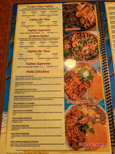 Menu Pueblo Viejo Mexican Restaurant Stetson Hills - 2
