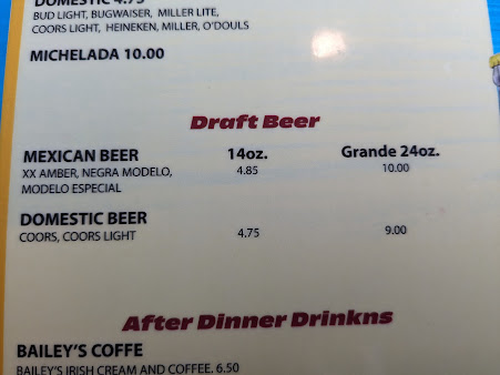 Menu Pueblo Viejo Mexican Restaurant Stetson Hills - 4