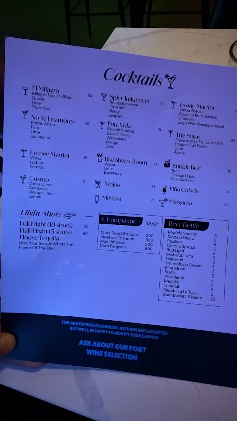 Menu Pura Vida Cocktail Bar Restaurant - 2