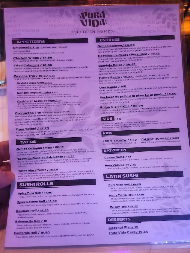 Menu Pura Vida Cocktail Bar Restaurant - 3