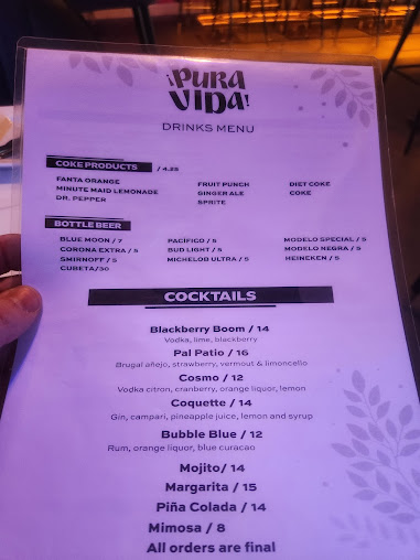 Menu Pura Vida Cocktail Bar Restaurant - 7