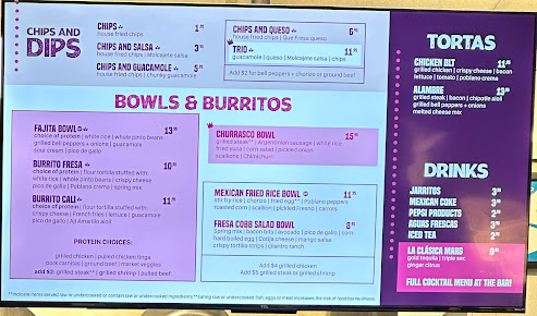 Menu Que Fresa Taqueria + Bar (Wesley Heights) - 1