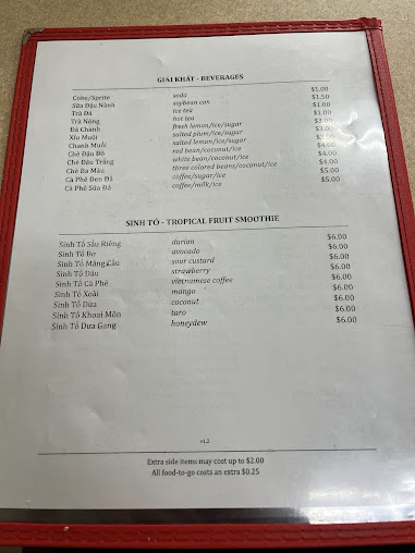 Menu Quoc Huong Banh Mi Fast Food - 0