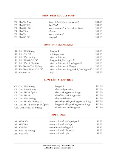 Menu Quoc Huong Banh Mi Fast Food - 1