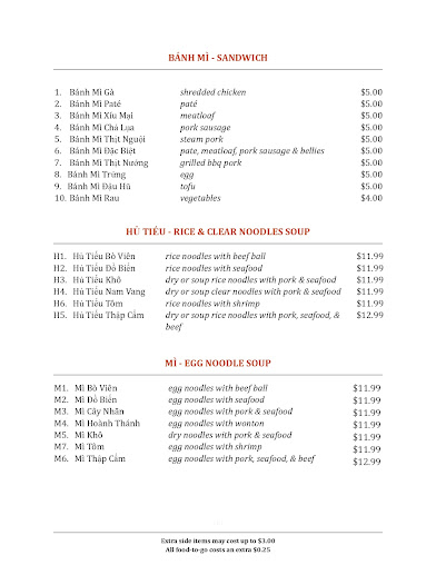 Menu Quoc Huong Banh Mi Fast Food - 3