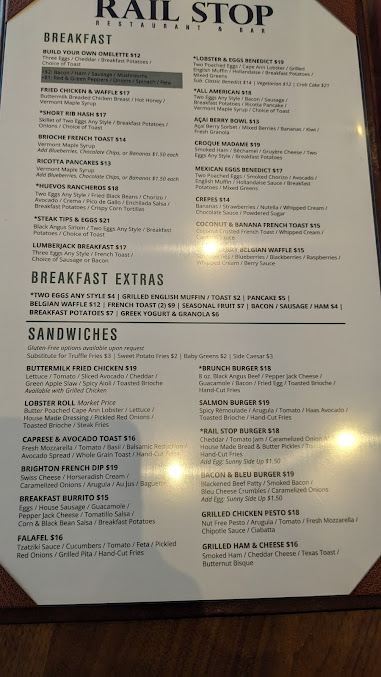 Menu Rail Stop Restaurant & Bar - 4