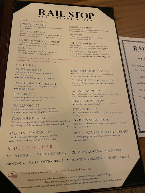 Menu Rail Stop Restaurant & Bar - 5