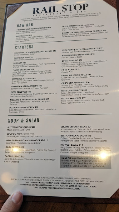Menu Rail Stop Restaurant & Bar - 8