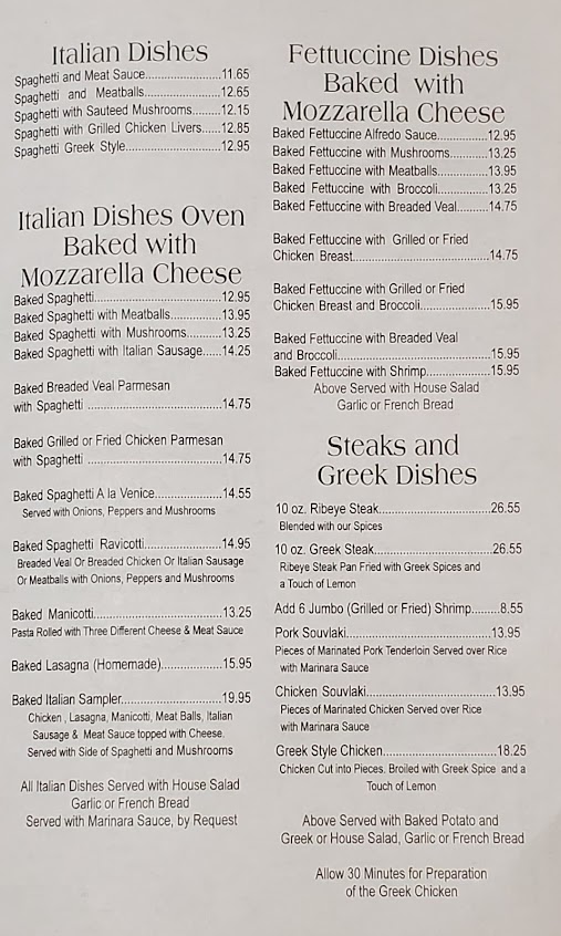 Menu Rainbow Family Restaurant High Point - 0