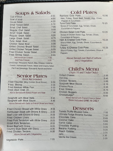 Menu Rainbow Family Restaurant High Point - 7