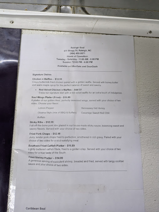 Menu Raleigh Soul Kitchen - 2
