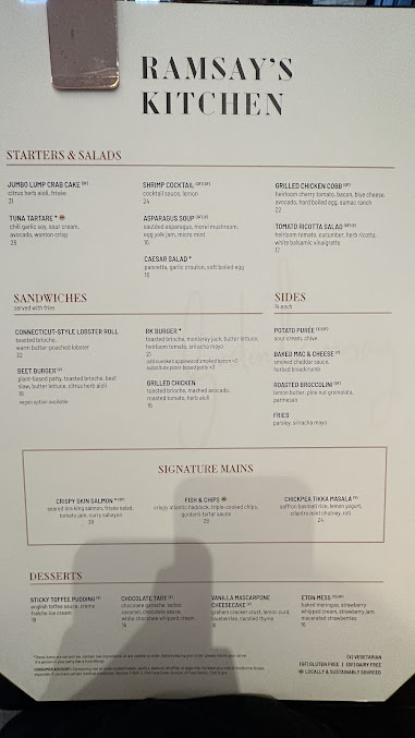 Menu Ramsay's Kitchen By Gordon Ramsay - Boston - 6