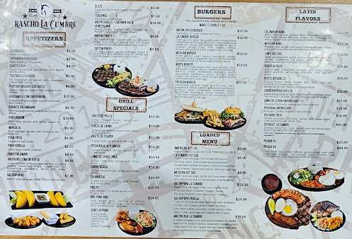 Menu Rancho La Cumbre Latin Food - 1