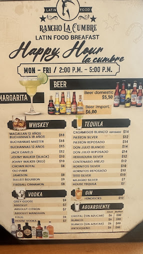 Menu Rancho La Cumbre Latin Food - 5