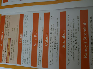Menu Randy's Pizza - 1