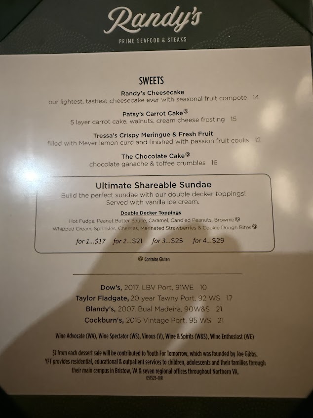 Menu Randys Prime Seafood And Steaks - 2