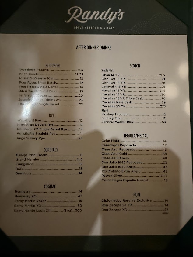 Menu Randys Prime Seafood And Steaks - 4