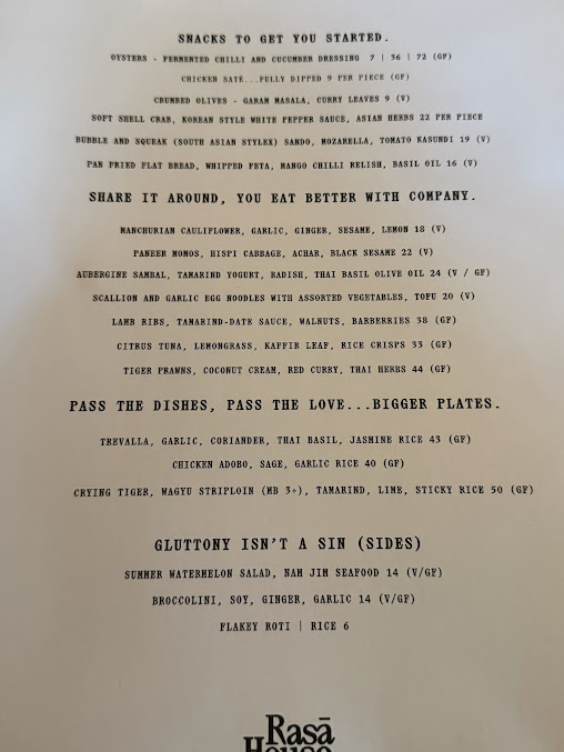 Menu Rasā House - 0