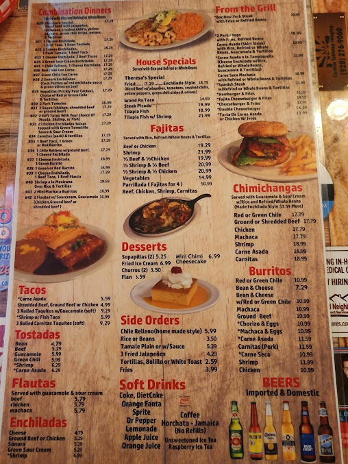 Menu Raul And Theresas Mexican Restaurant - 6