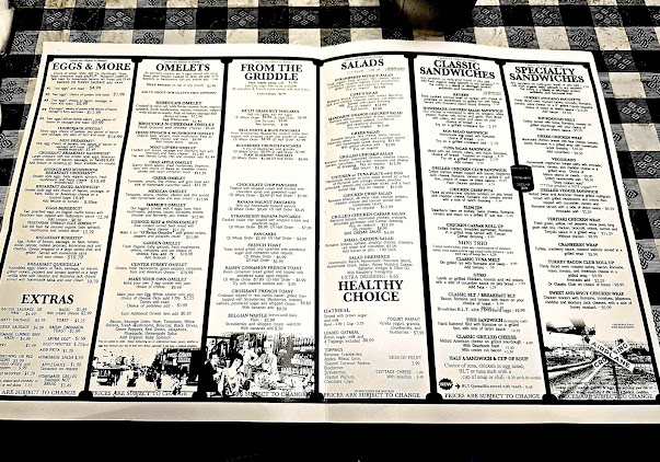 Menu Rebeccas Family Restaurant Ice Cream Parlor - 0