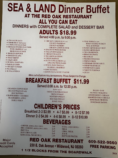 Menu Red Oak Restaurant - 3
