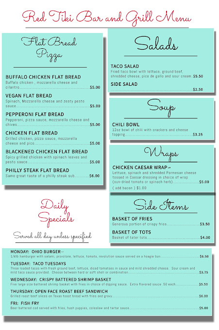 Menu Red Tiki Bar And Grill - 0