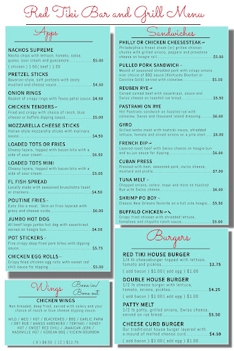 Menu Red Tiki Bar And Grill - 5