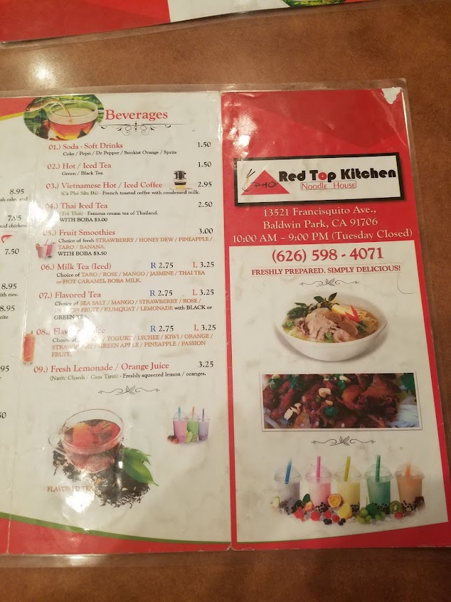 Menu Red Top Kitchen Noodle House - 5