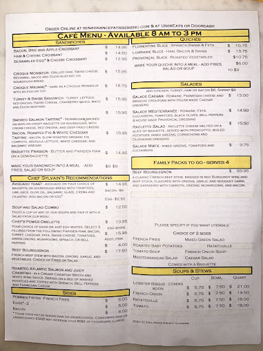 Menu Renaissance Pâtisserie - 0