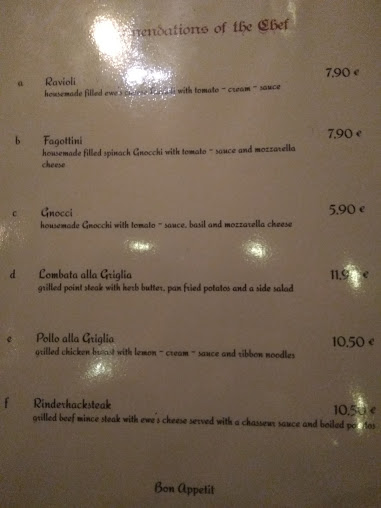 Menu Restaurant Stiege - 0