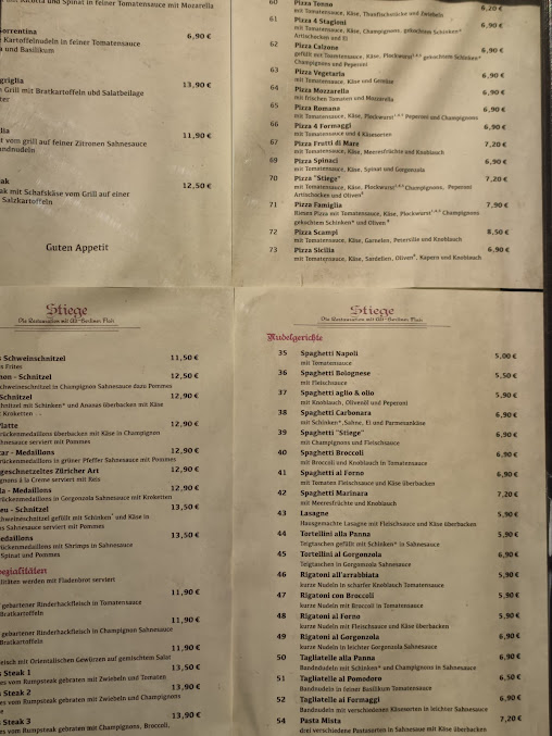 Menu Restaurant Stiege - 3