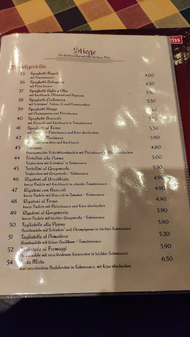 Menu Restaurant Stiege - 7