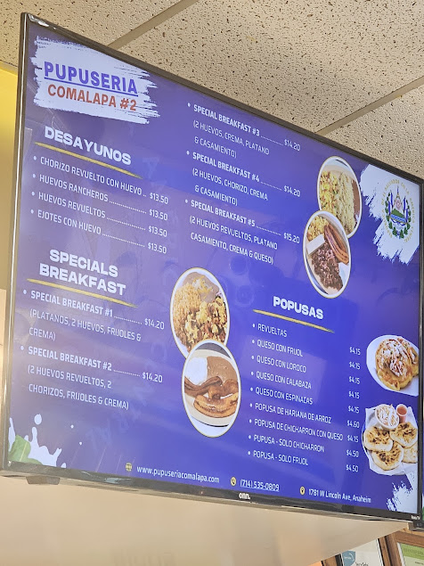 Menu Restaurante Y Pupuseria Comalapa 2 - 0