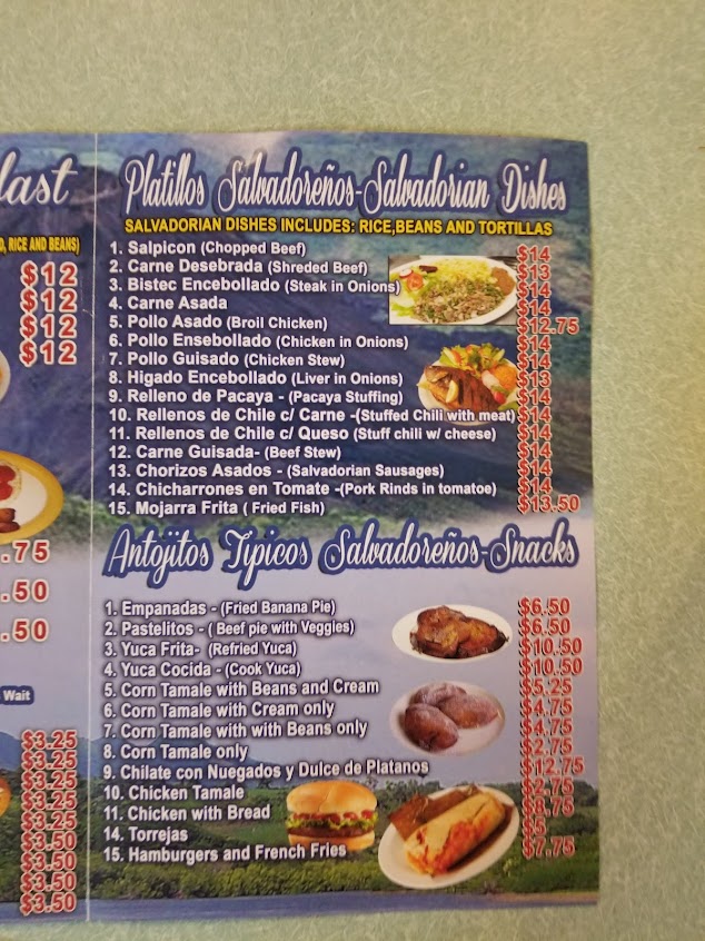 Menu Restaurante Y Pupuseria Comalapa 2 - 2