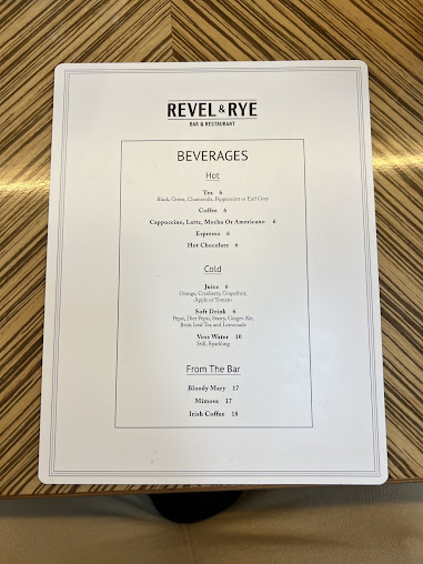 Menu Revel And Rye Bar And Restaurant - 1