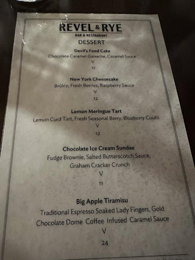 Menu Revel And Rye Bar And Restaurant - 6