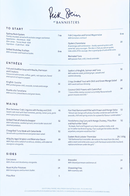 Menu Rick Stein At Bannisters - 2