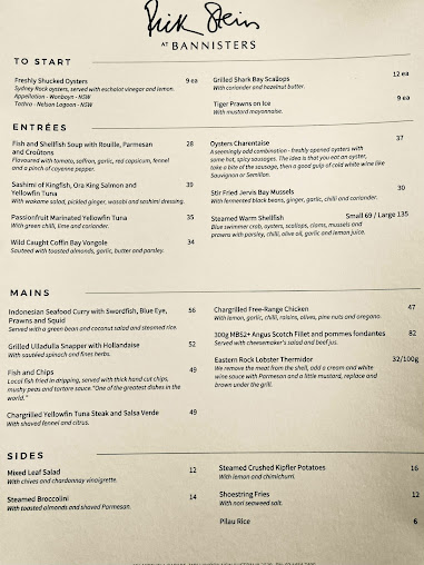 Menu Rick Stein At Bannisters - 3