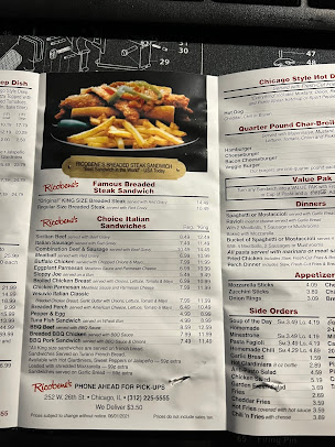 Menu Ricobene's - 2
